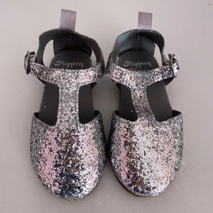 Stepping Stones Silver Glitter Shoes